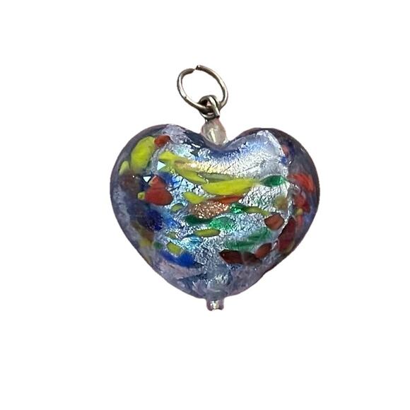 Murano Confetto Heart Pendant-Made In Italy-Venezia - Picture 2 of 6